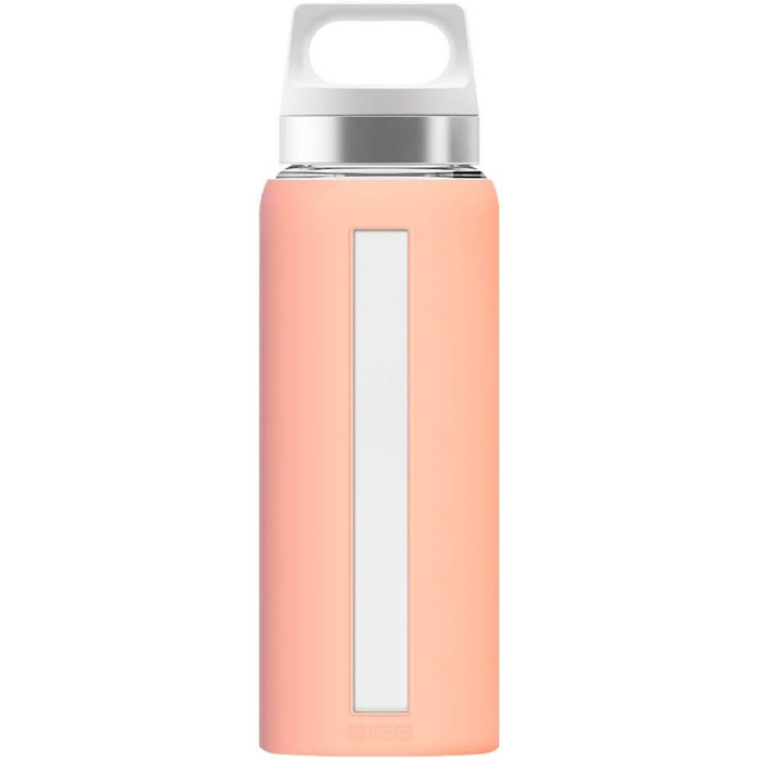 SIGG Dream Drinking Bottle (0.65 L), non-toxic and heat-resistant drinking bottle, leak-proof glass drinking bottle with silicone sleeve (Shy Pink)