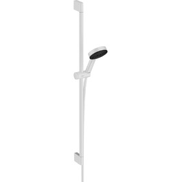 Hansgrohe Pulsify Select S Shower Set, water-saving showerhead with hose and holder, adjustable, hand shower with 3 spray types (Relaxation), Mattweiß (Matte White), 0.90m Set, 3 spray types