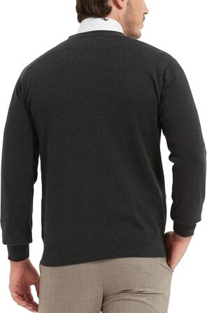 Чоловічий кардиган Kallspin з 100% бавовни, V-подібний виріз, довгі рукави, на ґудзиках та з кишенями, темно-синій, розмір M