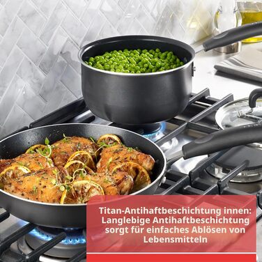 Набір антипригарного посуду T-fal Signature, 12 предметів, термостійкий до 350°C, каструлі та сковорідки, чорний