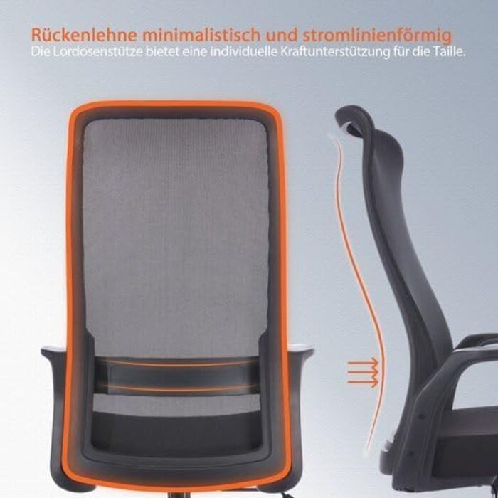 Ергономічне крісло для офісу: регульована висота, зручне, з підлокітниками, чорне