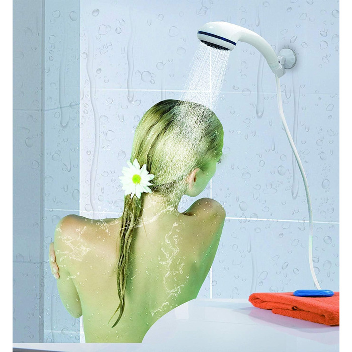 Електрична портативна душова кабіна Iron Hammer для кемпінгу, автомиття та купання тварин (блакитна)