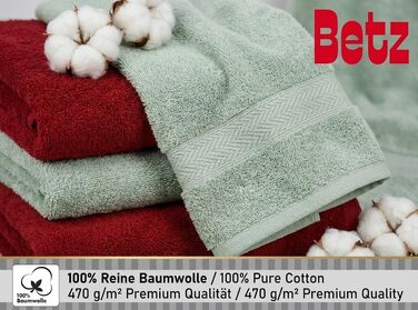 Набір рушників Betz Premium 12 предметів, 100% бавовна, Oeko-TEX, 470 г/м², колір сіно-зелений/ялиновий (2 банні, 4 ручні, 2 гігієнічні, 2 для мила, 2 рукавички)