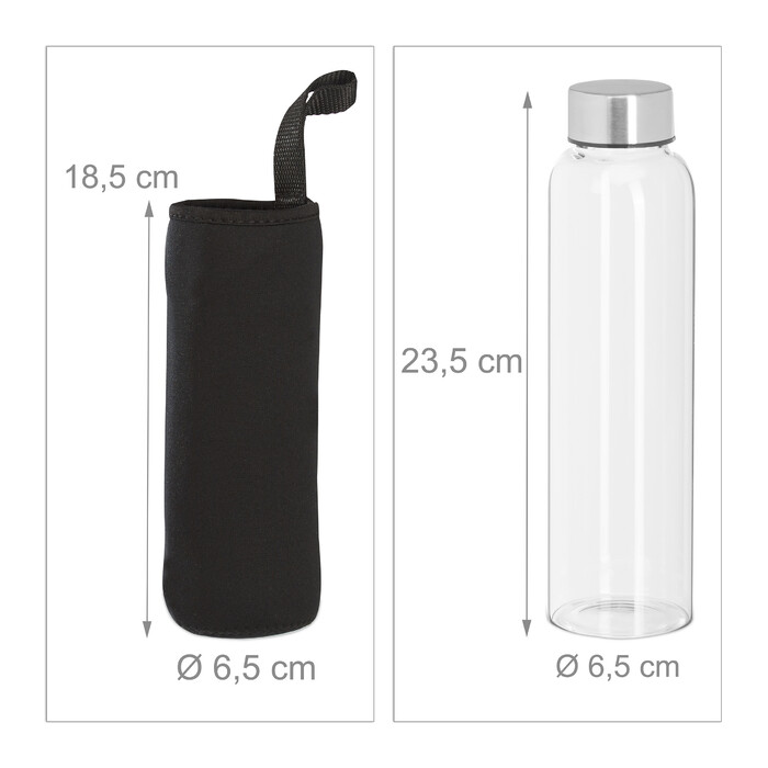 Relaxdays 2-Piece Drink Bottle Set, 500 ml