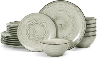 Сервіз Tempus Serie на 6 осіб (18 предметів), керамічний, для щоденного використання, безпечний у мікрохвильовці та посудомийній машині