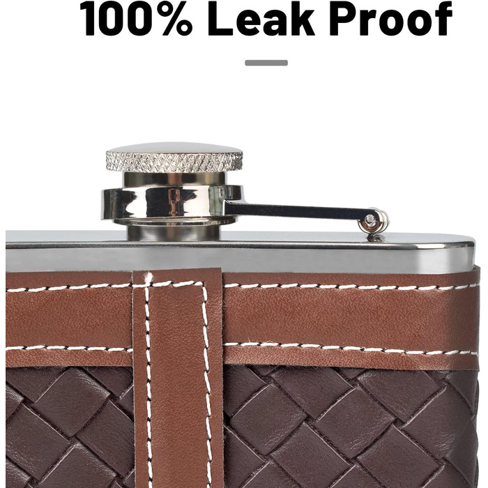 Чоловічий фляга LHD HOME 237 мл, шкіряна пляшка, подарунковий набір, нержавіюча сталь 304, з воронкою та шнапсобіками, чорний