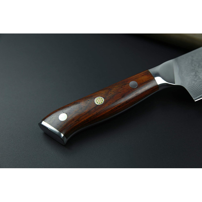 Кухонний ніж Santoku з дамаської сталі 17,6 см, 67 шарів, надгострий, нержавіючий Damaszener DI-серія