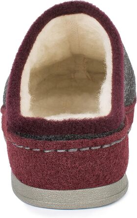 Жіночі фетрові домашні тапочки Schawos Lisa, теплі, з підкладкою з шерсті, з устілкою, міцна підошва, неслизькі, 39 EU, Бордовий