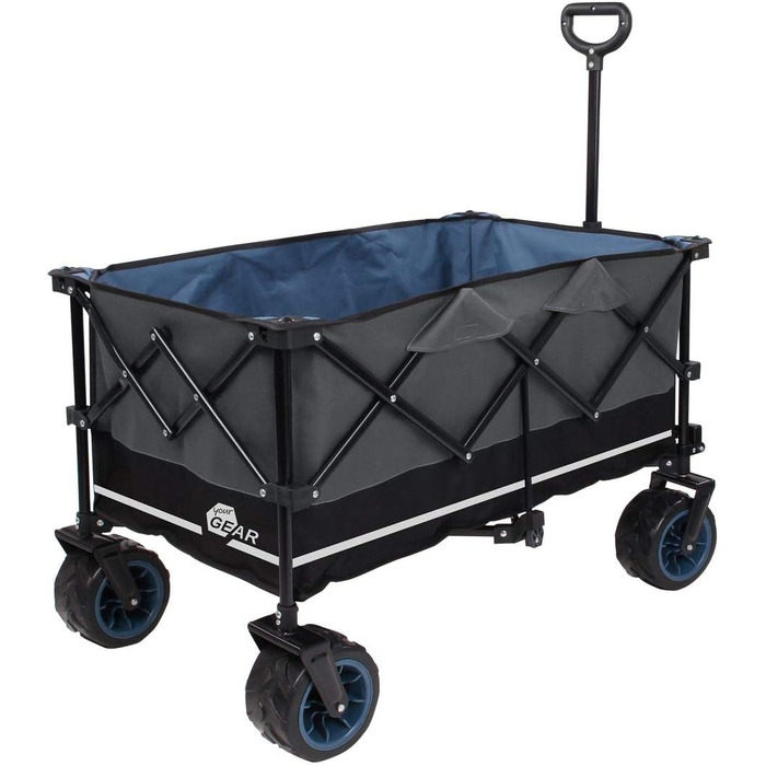 Універсальний складаний візок yourGEAR Bollerwagen XXL 195л - міцний транспортний візок для пляжу, кемпінгу, 80 кг, колеса 10см