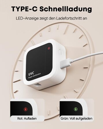 Стерилізатор зубних щіток UV-C та UV-A, настінний тримач з функцією сушіння повітрям, для ванної кімнати, дому та подорожей (білий)