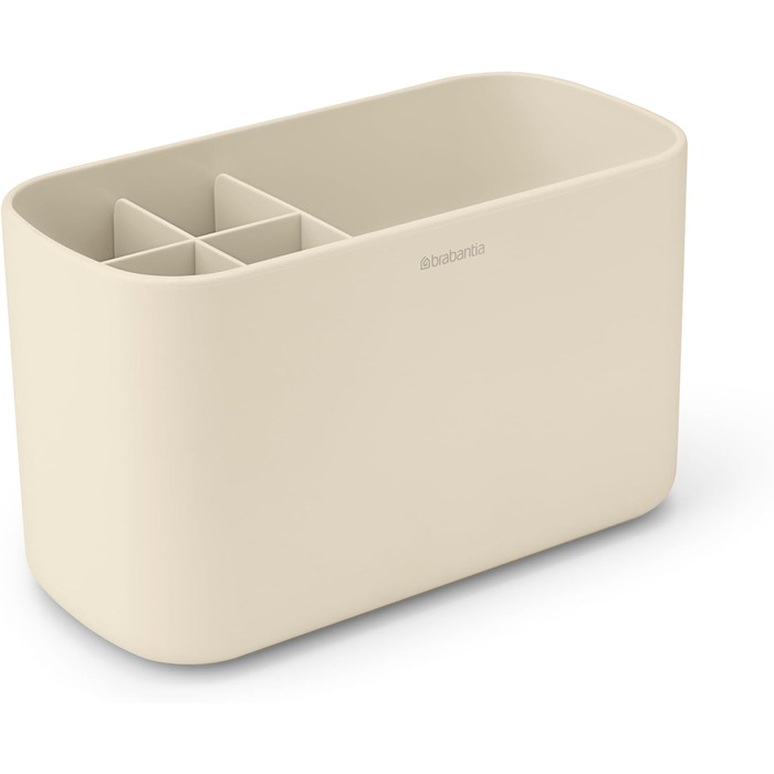 Полиці для ванної Brabantia Renew Soft Beige, підставка для раковини, тримач для зубних щіток, нековзна, корозійностійка, легко миється, 19,7x9,8x11 см