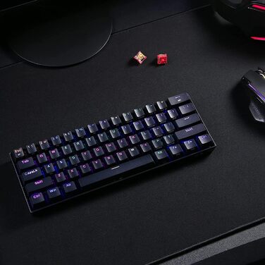 Redragon K530 Pro Draconic - Механічна ігрова клавіатура 60% з RGB-підсвічуванням та brown Tactile перемикачами (61 клавіша, Hot-Swap, для Windows/Mac/Android)