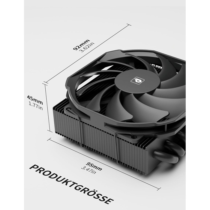 upHere H45K6: Тихий кулер для CPU з 6 тепловими трубками (90x45 мм) - сумісний з AM5/AM4/AM3, Intel 1851/1700/115x/1200