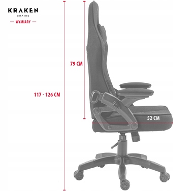 Ігрове крісло KRAKEN Feyton, тканина, чорне