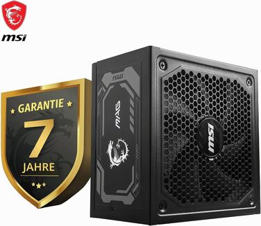 Блок живлення MSI MAG A750GL PCIE5 750W, 80 Plus Gold, повністю модульний, ATX 3.0, підтримка PCIe 5.0, 120мм FDB вентилятор, чорні плоскі кабелі