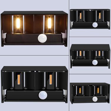 LED-водостійка настінна лампа Kingwen 4 шт. 20W, 3000K, IP65, чорний колір