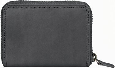 Benthill Wallet Women's Small Genuine Leather | Wallet with RFID Protection | Flat Slim Card Holder with Zipper & 6 Card Slots, Color: Gray