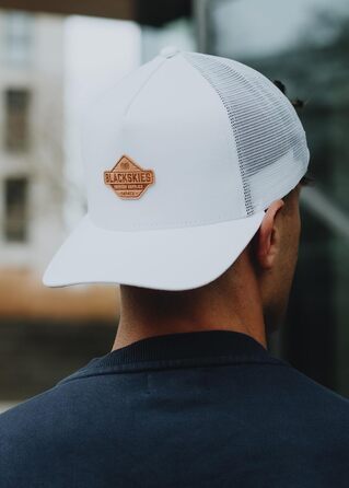 Кепка бейсболка Blackskies Essentials Trucker (унісекс) - біло-коричнева, сітчаста, для чоловіків та жінок, вуличний стиль, літо