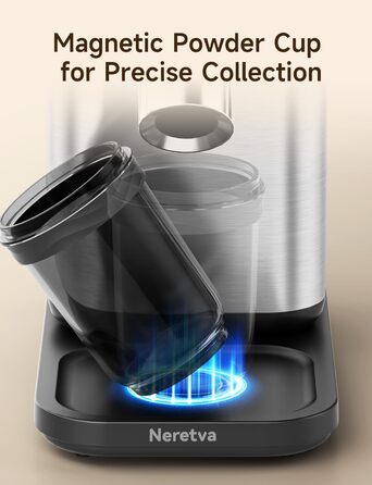 Професійна кавомолка Neretva з прецизійними жорнами, 40 штук. Електрична кавомолка з рівномірним помелом, антистатична, без залишків. Підходить для еспресо, фільтр-кави, френч-пресу, мока-кави. Сріблястий колір.