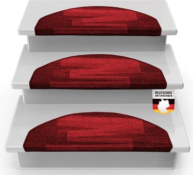 Casa Pura килимки на сходи самоклеючі напівкруглі червоні 15 шт. 65 x 23,5 см, сучасний дизайн | Casa Pura Via Veneto