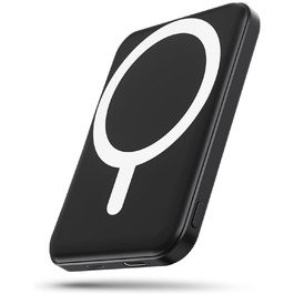 Power Bank MagSafe 5000mAh для iPhone: Швидка зарядка 20W, USB-C, Магнітне з'єднання, Сумісність з iPhone 17/16/15/14/13/12 - Чорний