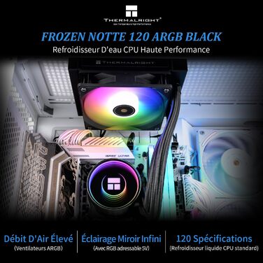 Thermalright Frozen Notte 120 ARGB - рідинне охолодження CPU з RGB підсвічуванням, 120мм, чорний