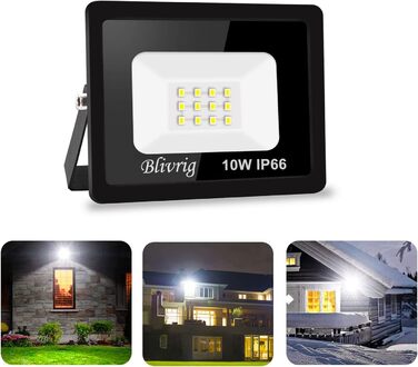 Bright LED Floodlight Outdoor, Warm White, Outdoor Floodlight, Super Bright 10000LM Floodlight, Outdoor Spotlight IP66 Waterproof, 3000K Outdoor Spotlight, Warm Searchlight for Garden, Garage, Yard (Warm White) (Warm White, 10W-NEW)
