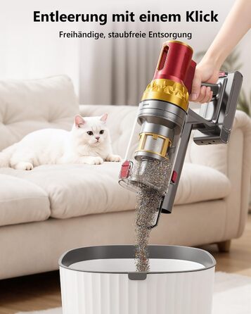 Бездротовий акумуляторний пилосос X10 з зарядною станцією та анти-заплутувальною насадкою для твердих підлог, килимів та шерсті тварин (75 хвилин роботи)