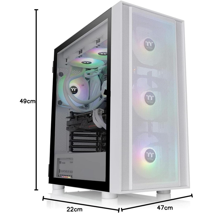 Корпус Thermaltake TG RGB ATX з темперованим склом | 120мм вентилятор | Чорний (H570 ARGB, Snow)