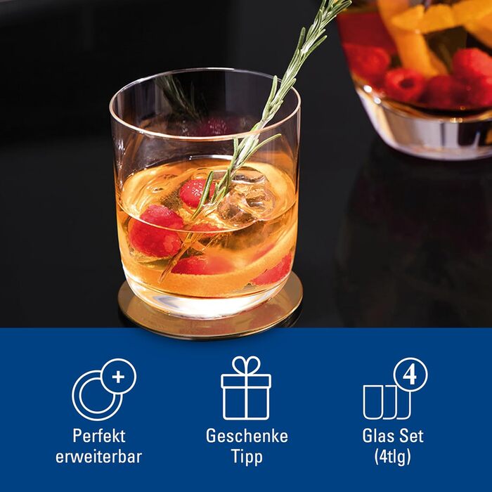Набір склянок Villeroy & Boch La Divina для віскі, джину та тоніку, 4 шт, 250 мл, кришталь, можна мити в посудомийній машині