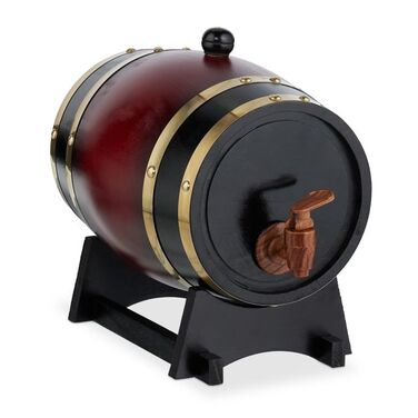 Relaxdays Small Wooden Barrel, 2.2 Liters