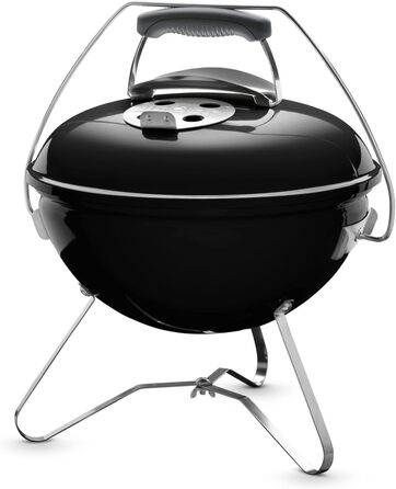 Портативний вугільний гриль Weber Smokey Joe Premium, 37 см, чорний, порцелянове емальоване покриття, зручна ручка для перенесення, для барбекю