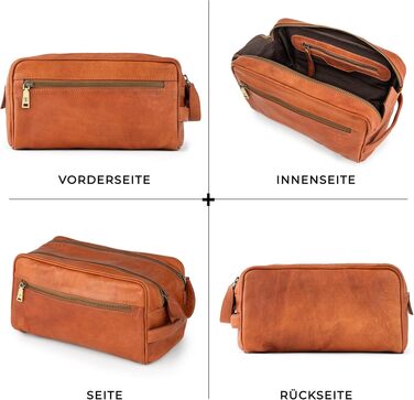 Шкіряна косметичка для подорожей Berliner Bags Vintage Kulturbeutel Tim XL, унісекс несесер для аксесуарів та гігієни, коричневий