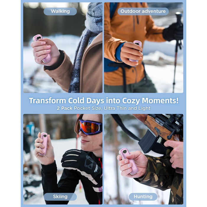 Електричні грілки для рук EasyAcc 10000mAh, 2 шт. з LED-дисплеєм, 3 режими нагріву, для кемпінгу, полювання, Рейно