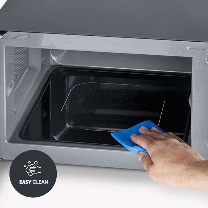 Мікрохвильова піч Severin 2-в-1 з грилем, 20 л, чорна, MW 7762. Функція гриля, плоский скляний стіл, XXL-об'єм для прямокутного посуду, легке очищення.