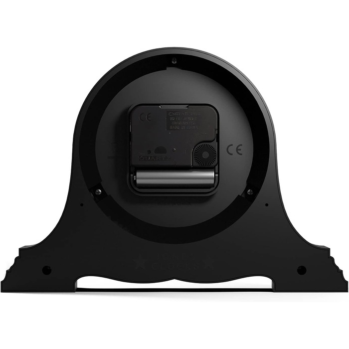 JONES CLOCKS® Speakeasy Table Clock | Classic Napoleon Hat Design | Black | Contemporary classic style for desk, table, shelf, or nightstand