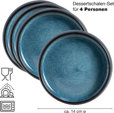 Набір посуду Moritz & Moritz SOLID Steinzeug 18 предметів на 6 осіб - 6 обідніх, десертних та глибоких тарілок (блакитний)
