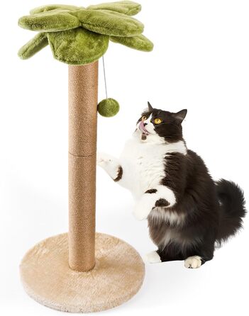 Cat Scratch Post, 86cm High Scratching Column with Hanging Ball, Natural Sisal Rope Scratch Tree for Large Cats and Kittens