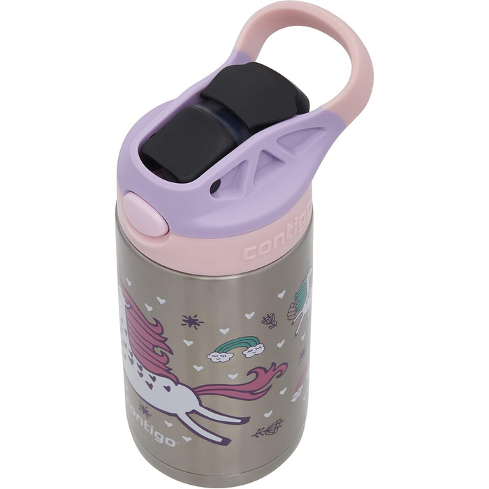 Contigo Kinder Trinkflasche Easy Clean Autospout with Straw, BPA-free durable water bottle, 100% leak-proof, easy to clean, ideal for daycare, kindergarten, school and sports, 420 ml