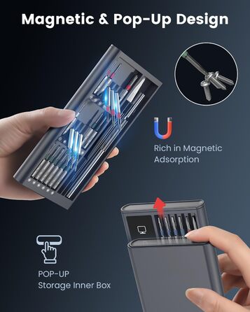 Електрична викрутка 36 в 1 Mini Electric Screwdriver set, акумуляторний набір з бітами H4, H6.3, 4 моменти, 1500mAh, інструмент для ремонту телефонів, окулярів, годинників, ноутбуків