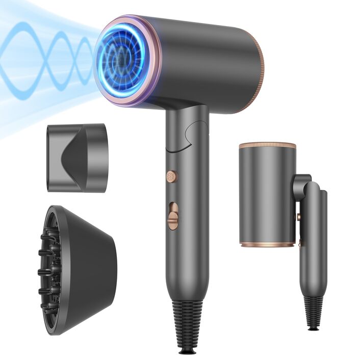 Airstyler 6 в 1: фен-щітка, локони, укладка волосся, іонізація, 1000W, білий, сірий/золотий