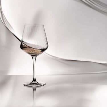 Набір з 6 білих винних келихів 'London' 460мл з кристалічного скла, з рифленням. Келихи для Різлінг, Шардоне (2 шт.)