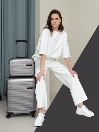 Розширюваний ручний багаж 55 см Anthracite Metallic Collection 04 з TSA-замком та 4 колесами | з поліпропілену | 40-48 літрів