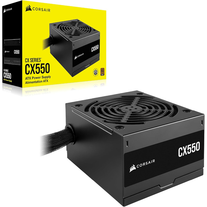 Блок живлення Corsair CX550 ATX 550W, 80 Plus Bronze, низький рівень шуму, чорний