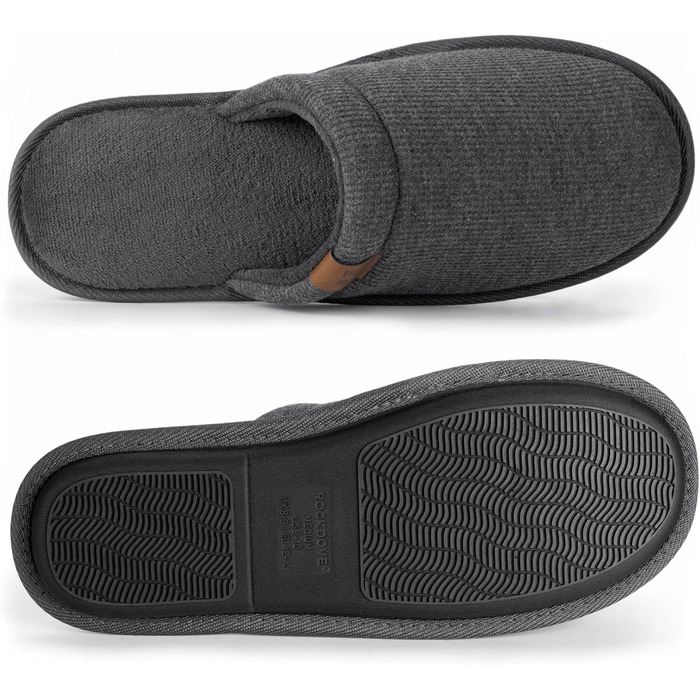Чоловічі тапочки RockDove LiteStep з вафельної в'язки для дому (40/42 EU, темно-сірий)