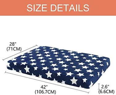 Лежанка для собак EMPSIGN, м'яка подушка для клітки, вологостійкий лежак для маленьких собак, знімний та пральний чохол, розмір XL (107x71x6.6 см), колір блакитний