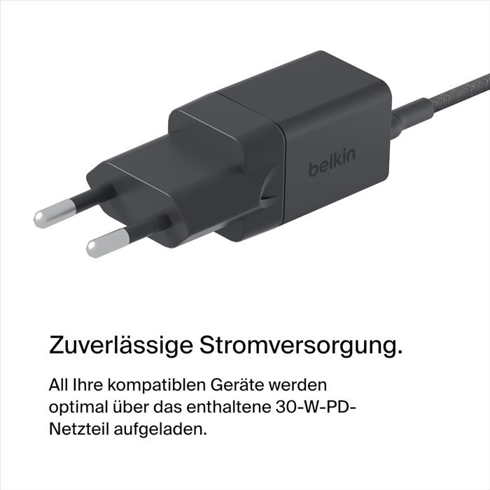 Беспроводная зарядная станция Belkin BoostCharge Pro 2-в-1 Qi2 15W MagSafe для iPhone, Apple Watch, AirPods (вугільний)