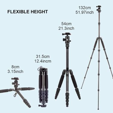 Штатив SIRUI AM-025K+D-10K LightLegs з кульковою головкою, карбон, 140,8 см