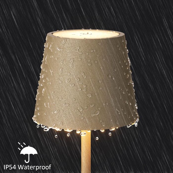 LED настільна лампа K-Bright з регулюванням яскравості, акумуляторна, бездротова, 3000K/4000K/6000K, 3 колірні температури, USB-C, IP54, вологостійка, чорна, 1 шт.