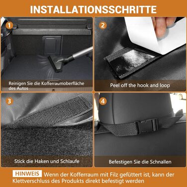 Захист для багажника авто для собак з боковими та захистом краю, універсальний 185x102см, 600D, водонепроникний, стійкий до подряпин, чорний